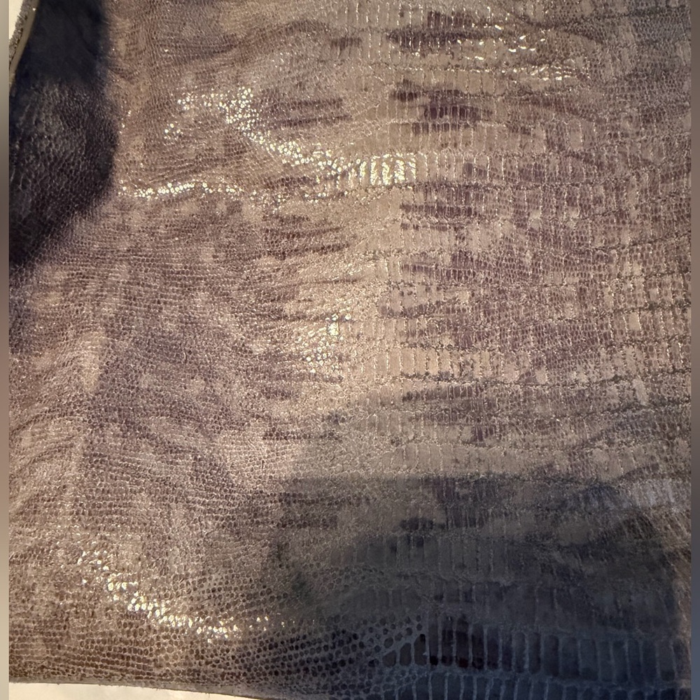 Michael Kors Silver Crocodile-Embossed Satchel - Picture 5 of 10